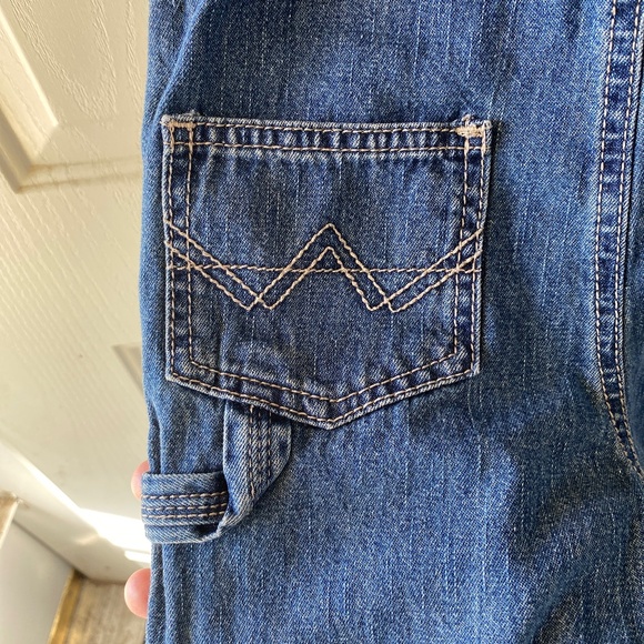 4T Overalls by Wrangler Jeans. Blue Carpenter Style. Unisex. - Picture 3 of 6